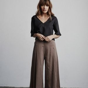 Vetta cropped blouse - black